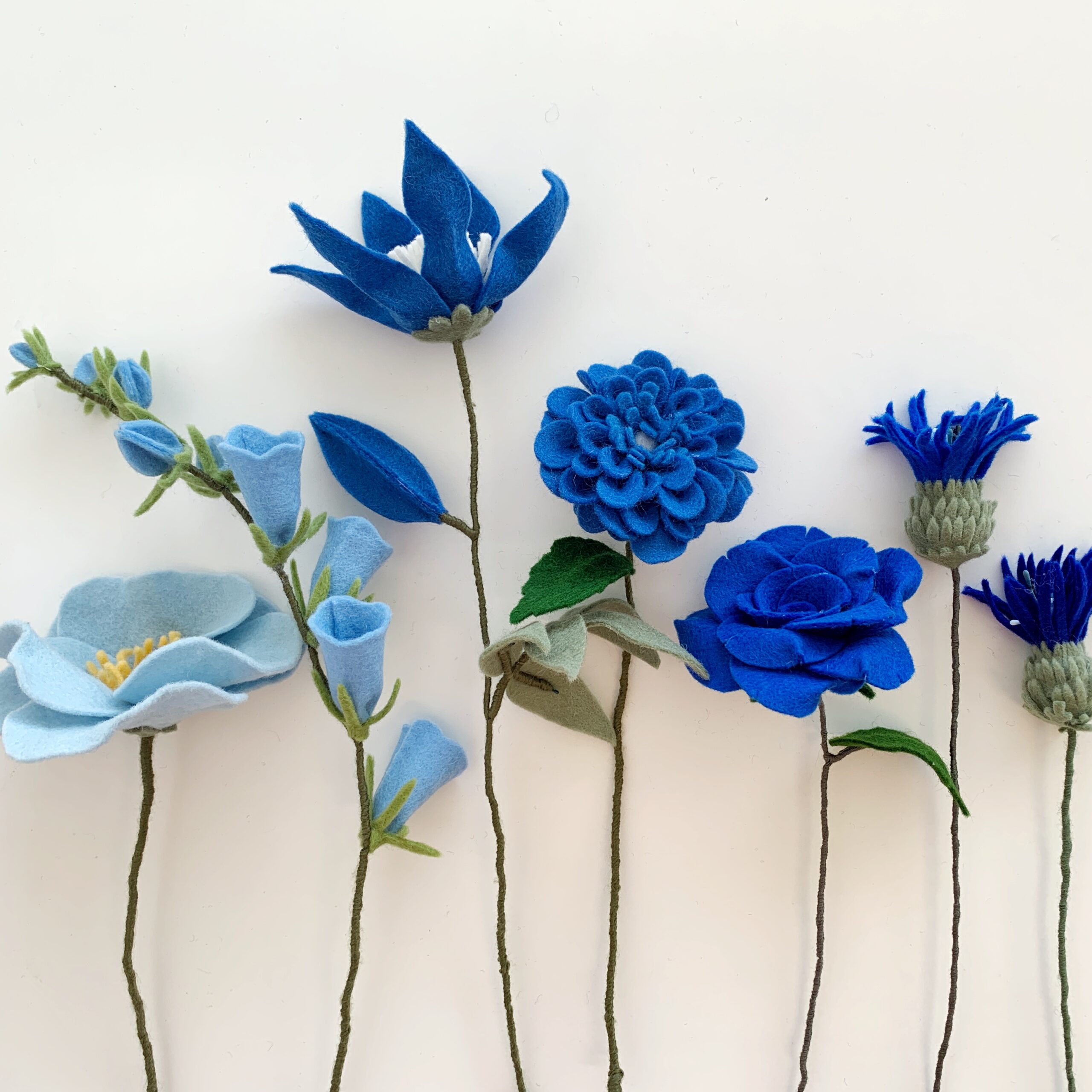 Set wolvilt bijzonder blauw vierkant