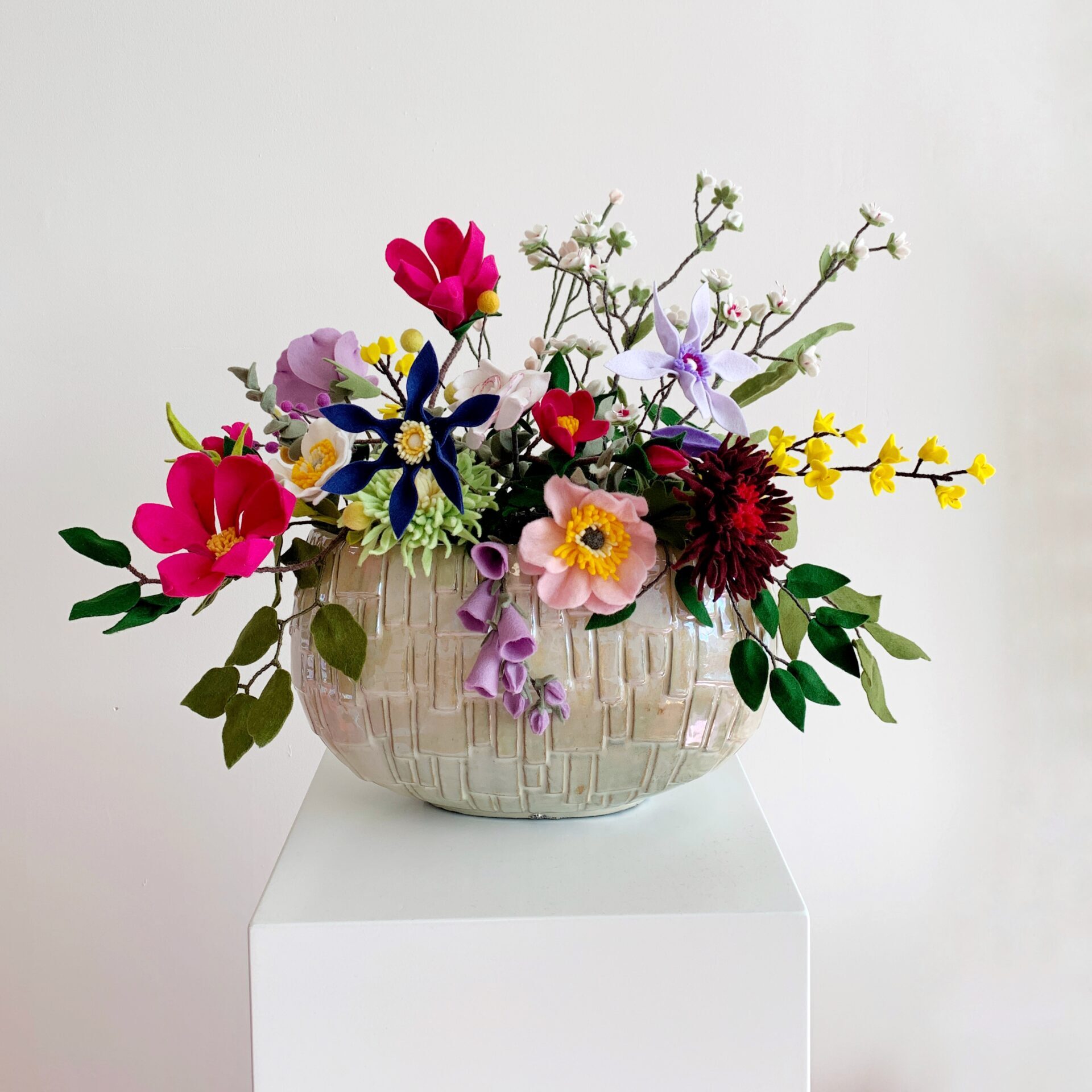 bloemschikken met eigen gemaakte bloemen