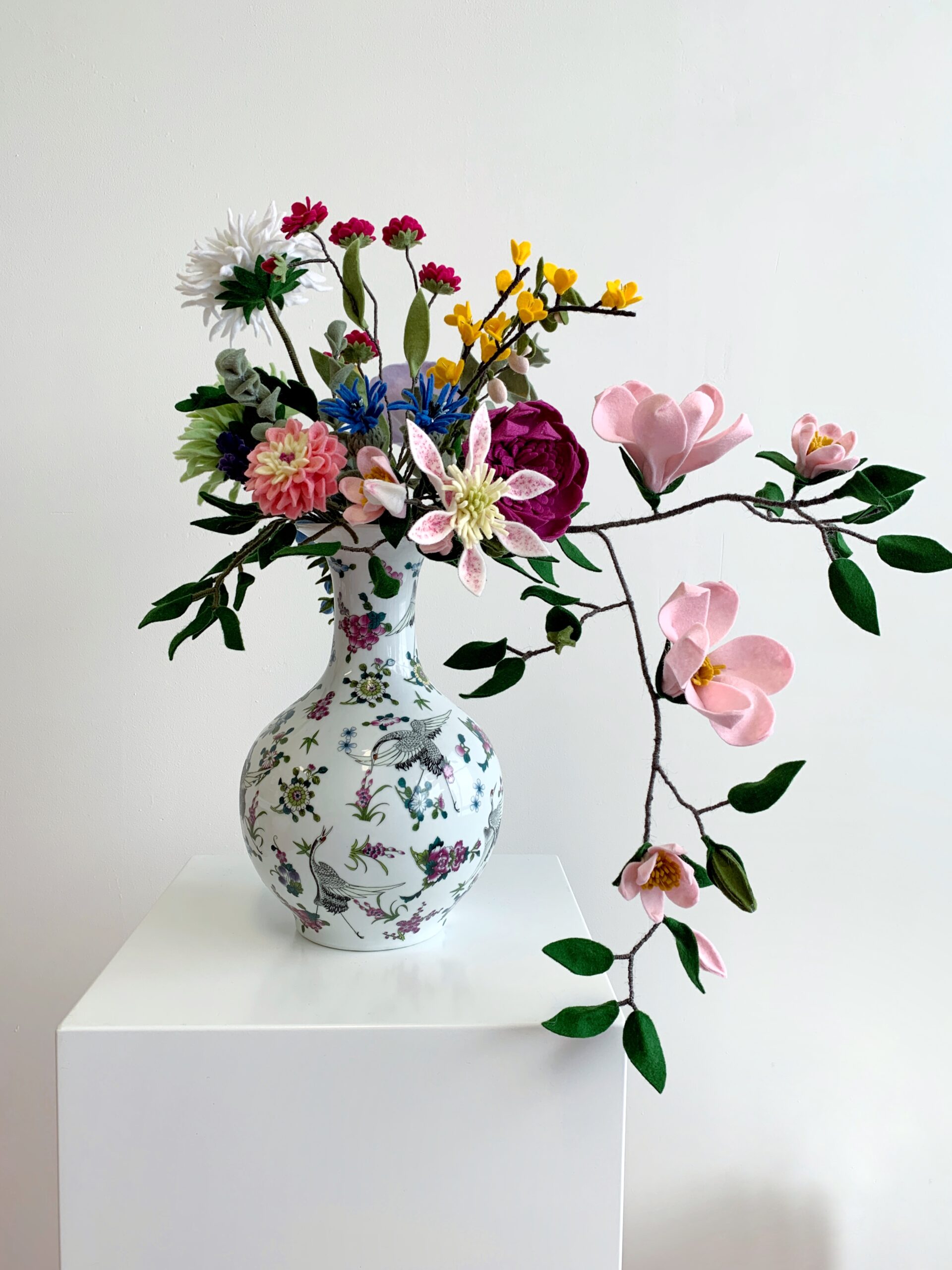 bloemschikken met eigen gemaakte bloemen